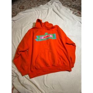 Justin Bieber Justic World Tour Merch Orange Hoodie Extra Largw